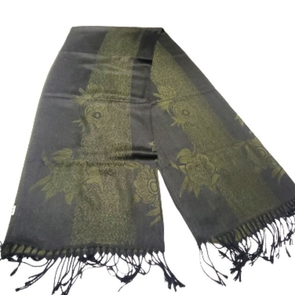 Dark Green Scarf Long Rectangular Soft and Comfy- NEW - Picture 1 of 8